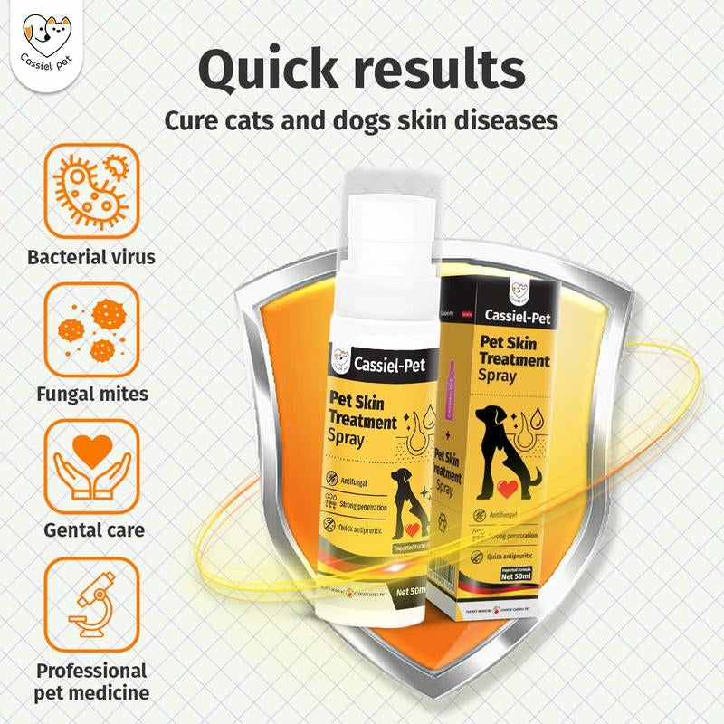 Cassiel Pet-Pet Skin Sprays for Dogs & Cats - Nature Soothing Spray for Clean and Soft Skin, Reduces Itchy Scratching