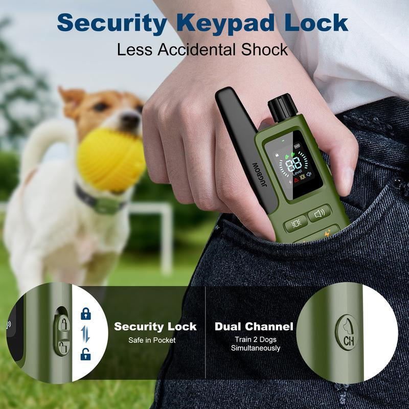 JUGBOW Dog Training Collar 4200FT Dog Training Behavior Aid, Remote IPX7 Waterproof with 4 Training Modes, Outdoor Rechargeable E-Collar DT61