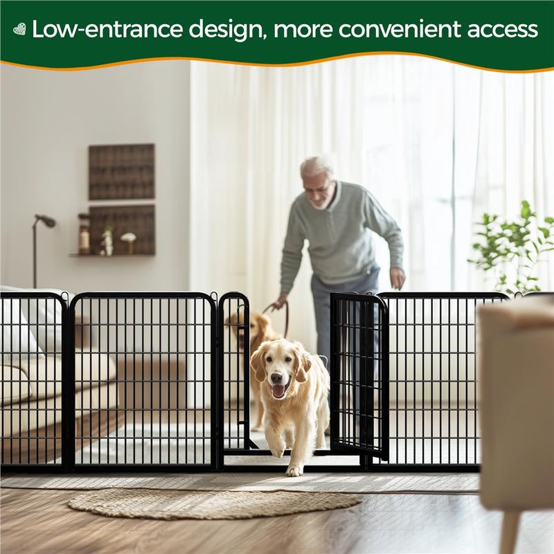 【On Sale】 Yaheetech Dog Playpen 6/8/12/16 Panels Metal Pet Playpen, Outdoor Indoor Dog Exercise Barrier Fence, 24/32/40/47 Inch