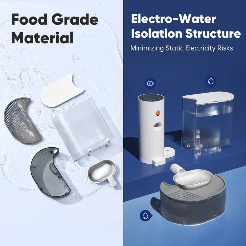 Smart Self-Refill Pet Water Fountain, Stainless Steel Bowl, 2025 New Arrival,Automatic Pet Water Dispenser, Pet Feeding Supplies for Small Dogs&Cats, Kitten Drinking Fountain, Dog&Cat Accessories, Cat Stuff, Cozyvibes Petlife.