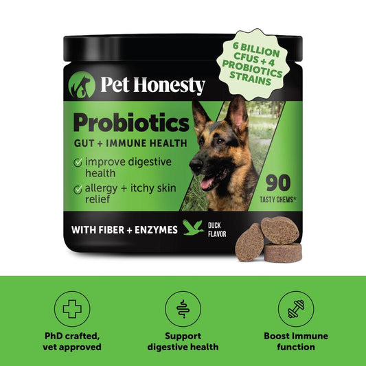 Pet Honesty Probiotics for Dogs, Pet Digestive Relief with Prebiotics, Fiber, & Digestive Enzymes - Promotes Gut & Immune Health - Made with a Natural Blend of Ingredients to Support Diarrhea