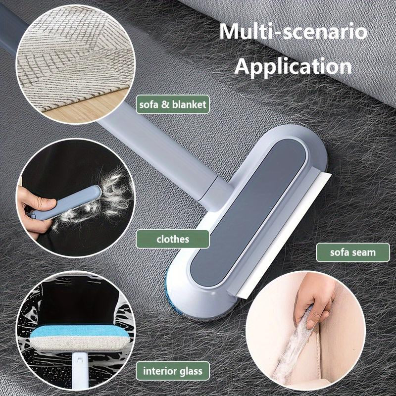 Reusable Pet Hair Remover Brush – Multi-Functional Lint Cleaner for Dog & Cat Hair, Extra-Long Handle, Washable Grooming Tool for Furniture, Clothes, Bedding, Sofa, Carpets & Window Screens