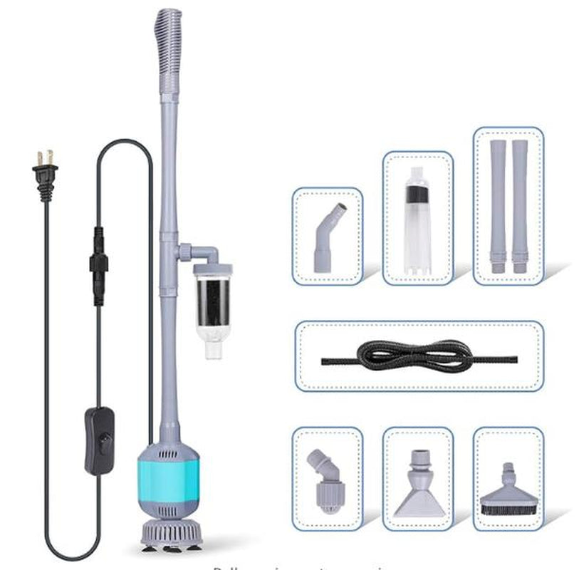 Hygger 360GPH Electric Aquarium Gravel Cleaner, 5 in 1 Automatic Fish Tank Cleaning Tool Set Vacuum Water Changer Sand Washer Filter Siphon Adjustable Length Pet Supplies