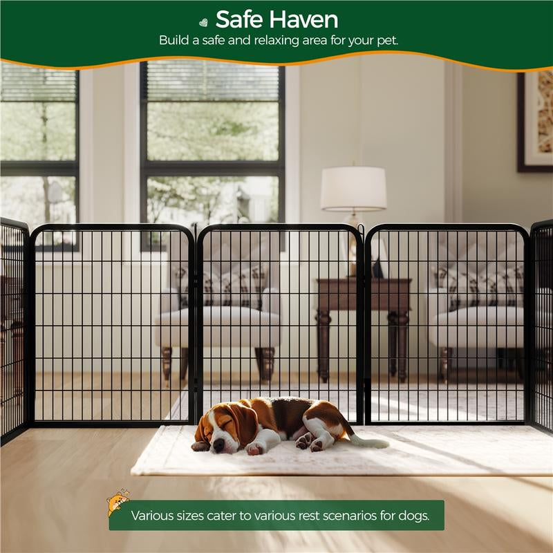 【On Sale】 Yaheetech Dog Playpen 6/8/12/16 Panels Metal Pet Playpen, Outdoor Indoor Dog Exercise Barrier Fence, 24/32/40/47 Inch