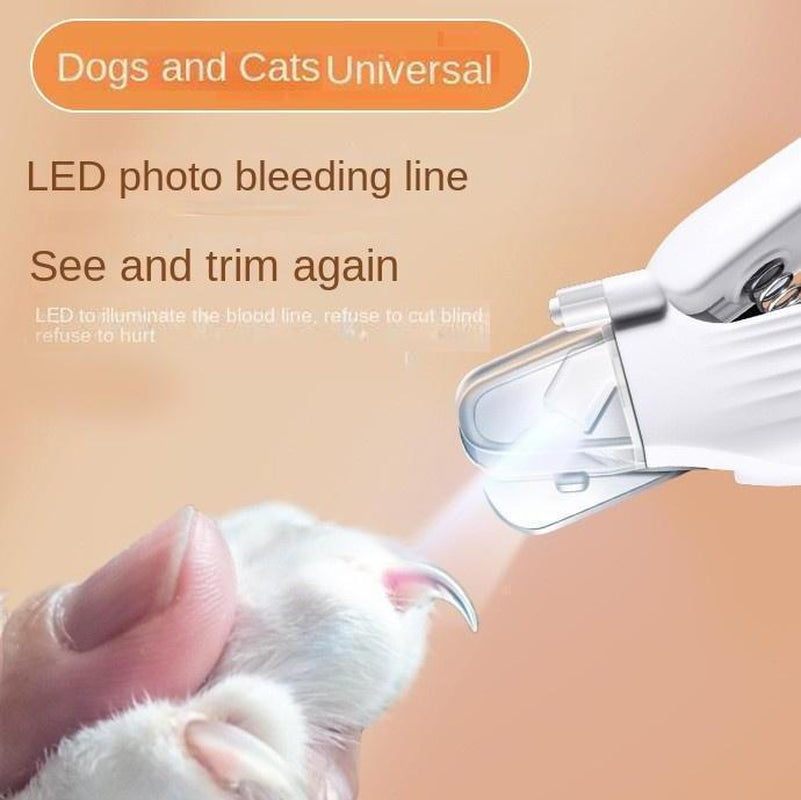 2 in 1 Pet Nail Grinder and Clipper, with LED Light for Pet with the Light Nails,Precise Cat & Dog Nail Trimmer for Safe