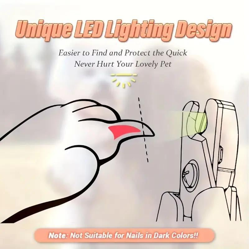 2 in 1 Pet Nail Grinder and Clipper, with LED Light for Pet with the Light Nails,Precise Cat & Dog Nail Trimmer for Safe