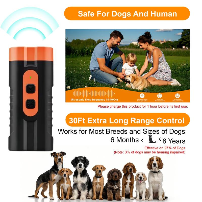 Dog Bark Guard - Professional Dog Training Tool with 2X Sonic Emitters, Ultra-Long Range, Indoor & Outdoor Use, Dog Shock Bark Collar Alternative