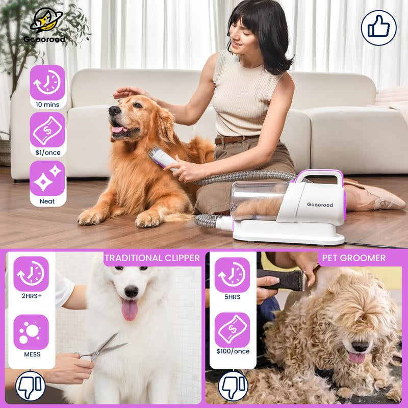 Geoorood Dog Grooming Vacuum Kit with 13000Pa Suction Power & 2.2L Dust Collection for Furry Animal Cleaning #Tiktokshopbacktoschool